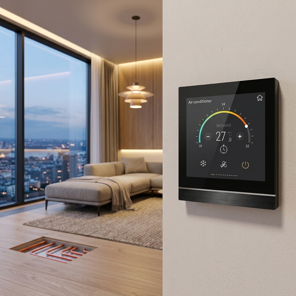 EAE TD4 KNX dokunmatik panel ile akıllı iklimlendirme kontrolü