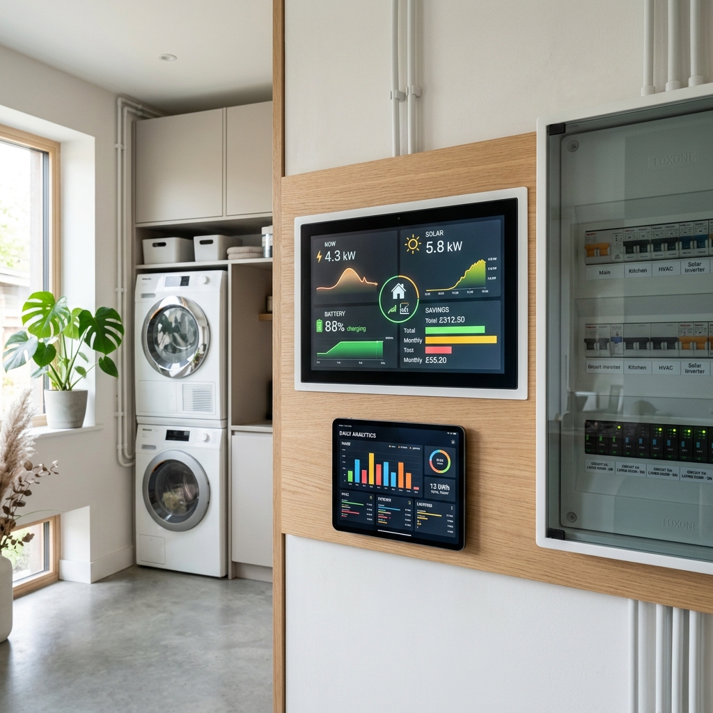 Akıllı enerji izleme paneli ve elektrik tüketimi analiz ekranı